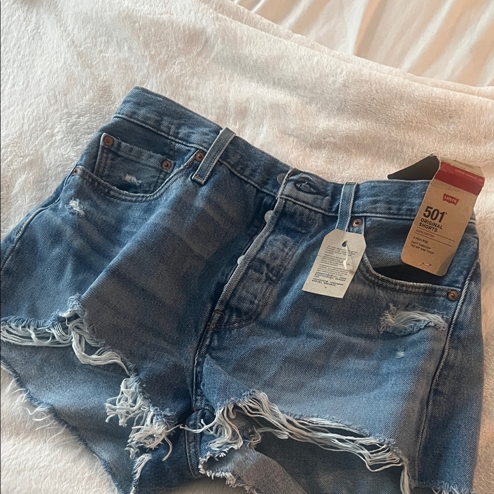 Levi's Distressed Blue Jean Shorts